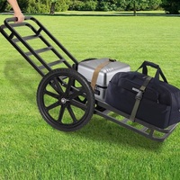 Chariot à cerfs 2 en 1 à usage intensif de 500lb, transporteur de gibier en acier et porte-bagages monté sur attelage avec grandes roues