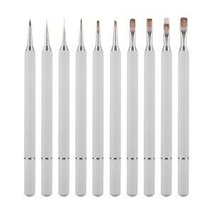New High-quality UV Nail Gel <b>Brush</b> with Matte White Metal Pen Rod, Exclusive for Nail Salon Wholesale Nail Supplier - Product Image 5