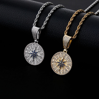 Collier avec pendentif design pour hommes, collier classique à breloques, avec chaîne à maillons, collier de pédant en zircon