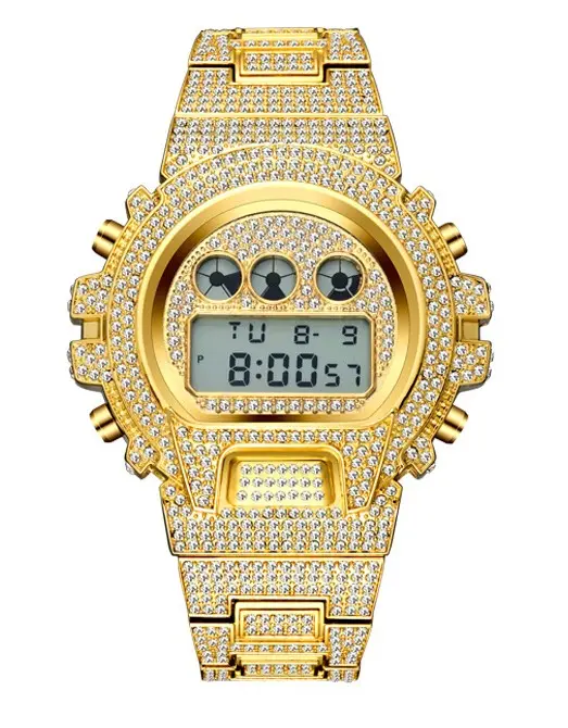 suppliers wristwatch diamond watch gold silver men watches hip hop with case iced out jewelry gifts watch