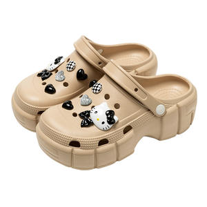 Chaussures plates à plateforme pour femmes, nouveau style d'été, chaussures d'extérieur, pantoufles, sensation de rembourrage, bout fermé, semelle épaisse, augmentation de la taille - Product Image 4