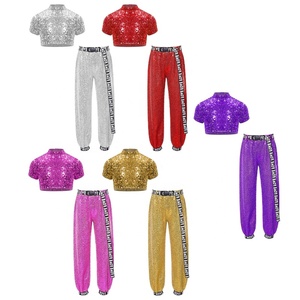 Vente en gros de vêtements de danse pour enfants 6-16 ans personnalisés Costumes de danse pour enfants Hip Hop Jazz à paillettes pour filles - Product Image 1