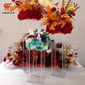 SMOOTH Hot Selling Acrylic Flower Stand Square <b>Clear</b> Flower Rack <b>Table</b> Centerpiece for Wedding Decor - Product Image 2