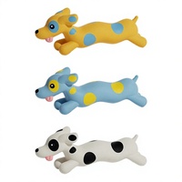 Jouet à mâcher en latex pour chien tacheté, jouet interactif résistant aux morsures et qui couine pour chiens de petite, moyenne et grande taille