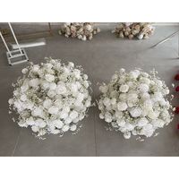WG240003 Boule de fleurs blanches artisanales de qualité supérieure pour centre de table de mariage, idéale pour les banquets de luxe et la décoration de cérémonies en extérieur