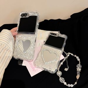 Custodia Protettiva Antiurto di Lusso con Specchio Trucco Orsetto e Strass per <span class=keywords><strong>Samsung</strong></span> Z Flip 6/5/4/3 - Product Image 5