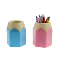 BECOL Nouveauté Grande capacité Bureau Étude Papeterie Rangement de bureau Seau de rangement mignon en forme de crayon Porte-stylo en plastique