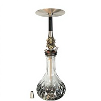 Set Shisha Hookah Jerman Modern Terbaru, Bahan Stainless Steel Lapis Emas dengan Teknik Pernis, Dilengkapi Kotak Hadiah