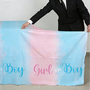 DAMAI Boy or Girl Baby Shower Decorations Backdrop Gender Reveal Party Supplies Waterproof PE for Disposable <b>Tablecloth</b> - Product Image 4