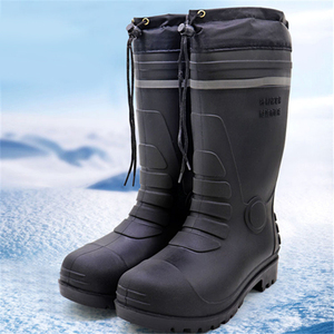 Botas de lluvia de tubo alto para hombre, calzado resistente al aceite y al deslizamiento, zapatos cálidos de agua, zapatos de goma de algodón para invierno, venta al por mayor, 869 - Product Image 5