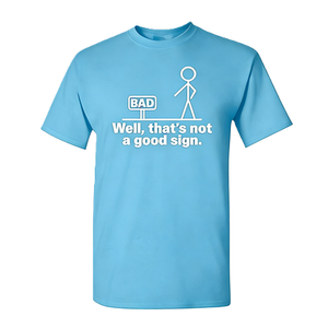 <span class=keywords><strong>T</strong></span>-<span class=keywords><strong>shirt</strong></span> da <span class=keywords><strong>uomo</strong></span> con stampa 'Not A Good Sign' - Maglietta divertente con grafica sardonica, in cotone oversize a maniche corte, stile streetwear, casual - Product Image 4