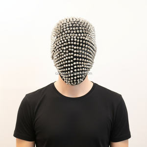 Máscara de fiesta Punk de cara completa estilo Kanye, punta de remache para Halloween, Hip Hop, club nocturno, baile, disfraz de terror, decoración del hogar - Product Image 3