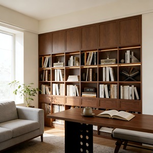 Estantería para Libros Moderna de Madera de Nogal Sólido, Estantería Modular para Estudio, Librería de Madera para Oficina, Librería de Lujo Personalizada para el Hogar - Product Image 2