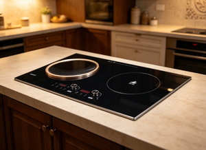 Estufa Eléctrica Integrada de 2 Quemadores, Combinación de Inducción y Vitrocerámica <span class=keywords><strong>para</strong></span> Cocinar en Familia - Product Image 2