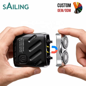 SR9-1003-2 Sailing Mini <span class=keywords><strong>Afeitadora</strong></span> Eléctrica para <span class=keywords><strong>Hombre</strong></span>, Recargable por USB-C, Maquinilla de Afeitar Rotatoria Portátil de Viaje, Tamaño de Bolsillo, Doble Acero Inoxidable - Product Image 1