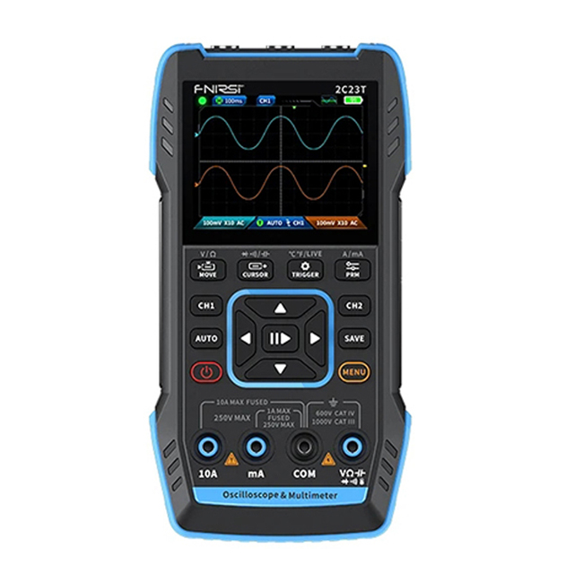 2C23T Portable Digital Oscilloscope Signal Generator Multimeter 3 in 1 Dual Channels 2.8" HD Display 50M Sample Rate