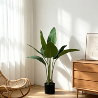Feuille de bananier Palmier des Voyageurs en vrac avec base anti-basculement pour décoration de Noël, de jardin et d'intérieur