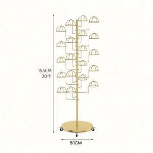 Estante móvil de exhibición de sombreros de varias capas para tienda de ropa, estantería de almacenamiento de sombreros para niños, expositor de sombreros de suelo. - Product Image 4