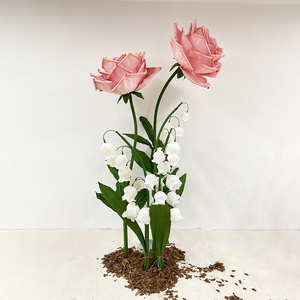 E069 giglio della valle fiore di carta decorazione di nozze fase sfondo decorazione fiore fiori di carta fatti a mano - Product Image 5