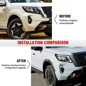 Xe mới dẫn ánh sáng ban ngày chạy ánh sáng cho <span class=keywords><strong>NP300</strong></span> <span class=keywords><strong>Navara</strong></span> 2021 Nissan biên giới 2023 DRL dẫn 6000k 2020 2021 màu trắng hổ phách đèn sương mù Bìa - Product Image 6