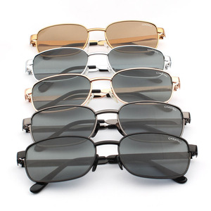 XSY Gafas de sol cuadradas para hombre, montura metálica, lentes de cristal, protección UV400, gafas de conducción 8819 - Product Image 4