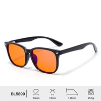 Lunettes de jeu Lmamba BL5899 Vintage TR90 99% anti-lumière bleue, lunettes de jeu sur ordinateur, lunettes anti-lumière bleue AR, lunettes de sommeil rouge orange mélatonine