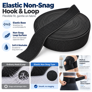 Bande auto-agrippante en nylon personnalisable (largeur et couleur) – Fixation douce anti-rayures pour vêtements, couture et artisanat - Product Image 1