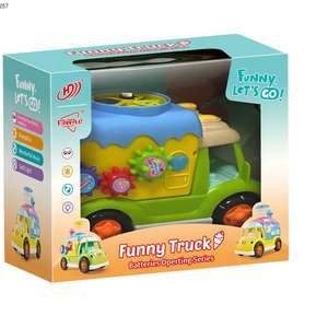 بطارية تعليمية تعمل بالصحون الطائرة قاذفة كهربائية موسيقية كارتون لعبة سيارة ثلج - Product Image 6