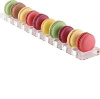 Support d'organisation pour biscuits en acrylique blanc à 6 trous, plateaux de présentation pour macarons rainurés pour pâtisserie
