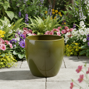 Pot de fleurs moderne en céramique verte pour jardin et balcon, grand pot de fleurs de haute qualité pour <span class=keywords><strong>la</strong></span> maison et <span class=keywords><strong>la</strong></span> terrasse, vente en gros - Product Image 1