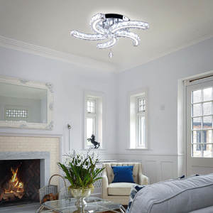 Lampada da soffitto in cristallo regolabile K9 telecomando in acciaio inox per saloni di bellezza e minimarket lampadario - Product Image 4