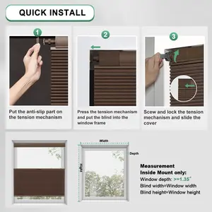 26mm No Drill Persilux 100% Blackout Window Shades Honeycomb Blinds Perfect Fit Blinds Honeycomb