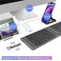 Mini Teclado Inalámbrico BT Recargable para Tablet, Portátil, Plegable, para I.OS, Android, Teléfono y Tablet