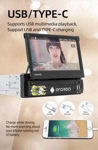 Автомагнитола BQCC 1 DIN с 7-дюймовым выдвижным HD-экраном, Carplay, WIFI, <span class=keywords><strong>GPS</strong></span>, Android 13, 4/64 ГБ, Mirror Link, AUX, USB-C, SDK - Product Image 2
