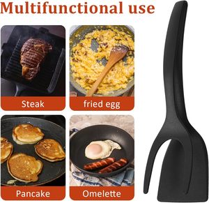 Utensilio de Cocina 2 en 1 Ecológico de Silicona con Colores Variados, Pinzas y Espátula para Cocinar Bistecs, Huevos y Panqueques en Casa - Product Image 6