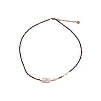 Kalung manik-manik zirkon bertatahkan batu alami terlaris lintas batas, kalung wanita baru yang unik dan ceruk