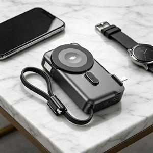 Cargador Portátil de 10000 mAh, Carga Rápida Inalámbrica, Banco de Energía Magnético USB con Cables Integrados para Teléfono y <span class=keywords><strong>Reloj</strong></span> - Product Image 6
