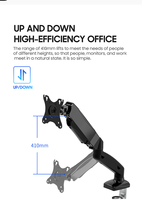 Bras de moniteur réglable multi-angle Stable de 13 à 27 pouces Support de moniteur Support d'ordinateur