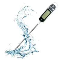 Termometer Digital Xinshiheng Tahan Air, Bacaan Instan, Probe untuk BBQ, Daging, Air, Susu, dengan Gagang, Rentang -50~300, Akurasi 0.1°C, C/F