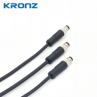 KRONZ Connecteur M8 avec câble PVC pré-moulé de 5m, droit, 4 broches mâle IP67, connecteurs industriels pour système d'actionneur de capteur