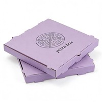Boîte à pizza ondulée rose douce avec impression de tranches de pizza, logo personnalisé, boîte jetable pour plats à emporter, emballage coloré mignon pour desserts et pizzas à emporter