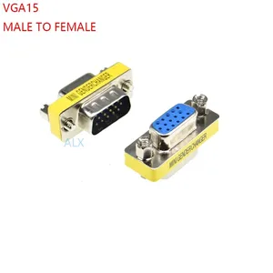 VGA SVGA DB15 15 핀 남성에서 암 커넥터 15p 미니 젠더 체인저 어댑터