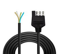 18AWG 5 pieds 4 voies faisceau de câblage de remorque 4 broches connecteur de remorque avec câble gainé 4 broches prise de lumière de remorque pour RV camping-car bateau