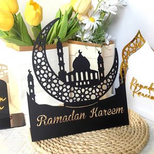 Decoración Musulmana Novedosa, Luna de Ramadán Mubarak, Decoración de Ramadán para el Hogar, Decoración de Luna Creciente 3D de Metal - Product Image 5