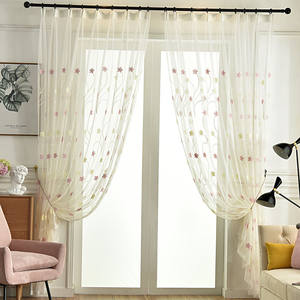 Rideaux transparents doux et légers, brodés de motifs floraux, pour la décoration du salon, lavables - Product Image 5