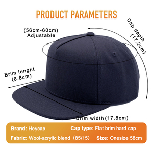 Gorra <span class=keywords><strong>de</strong></span> Béisbol Heycap con Forro Interior Personalizado, <span class=keywords><strong>de</strong></span> Viaje, para Exteriores, <span class=keywords><strong>de</strong></span> 5 Paneles, <span class=keywords><strong>de</strong></span> <span class=keywords><strong>Lana</strong></span>, con Bordado 3D, Costuras Impecables, Visera Plana, Estilo Moderno - Product Image 3