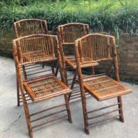 Chaise pliante en bois et bambou pour événements extérieurs, banquets, jardins et mariages – Vente en gros