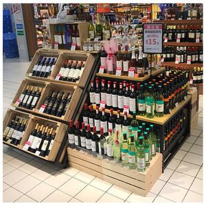 Aangepaste Supermarkt Houten Wijn Opslag Plank Drank <span class=keywords><strong>Display</strong></span> Kast Rek - Product Image 2