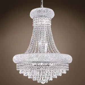 Candelabro de cristal grande, lámpara colgante de lujo, iluminación para sala de estar y comedor, nuevo y elegante
