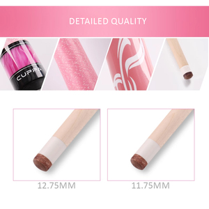 CUPPA Woman Pool Cue Stick 11.75mm/12.75mm Tips with Pink Case Billiard Accessories Set(<b>Chalk</b>/Tips/Glove/Towel/Joint Protector) - Product Image 5